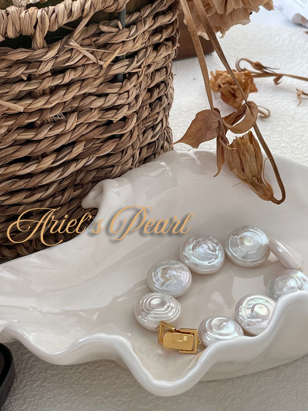 Modern Baroque Coin Pearl Bracelet – Freshwater Pearls, 18K Gold Vermeil Hardware