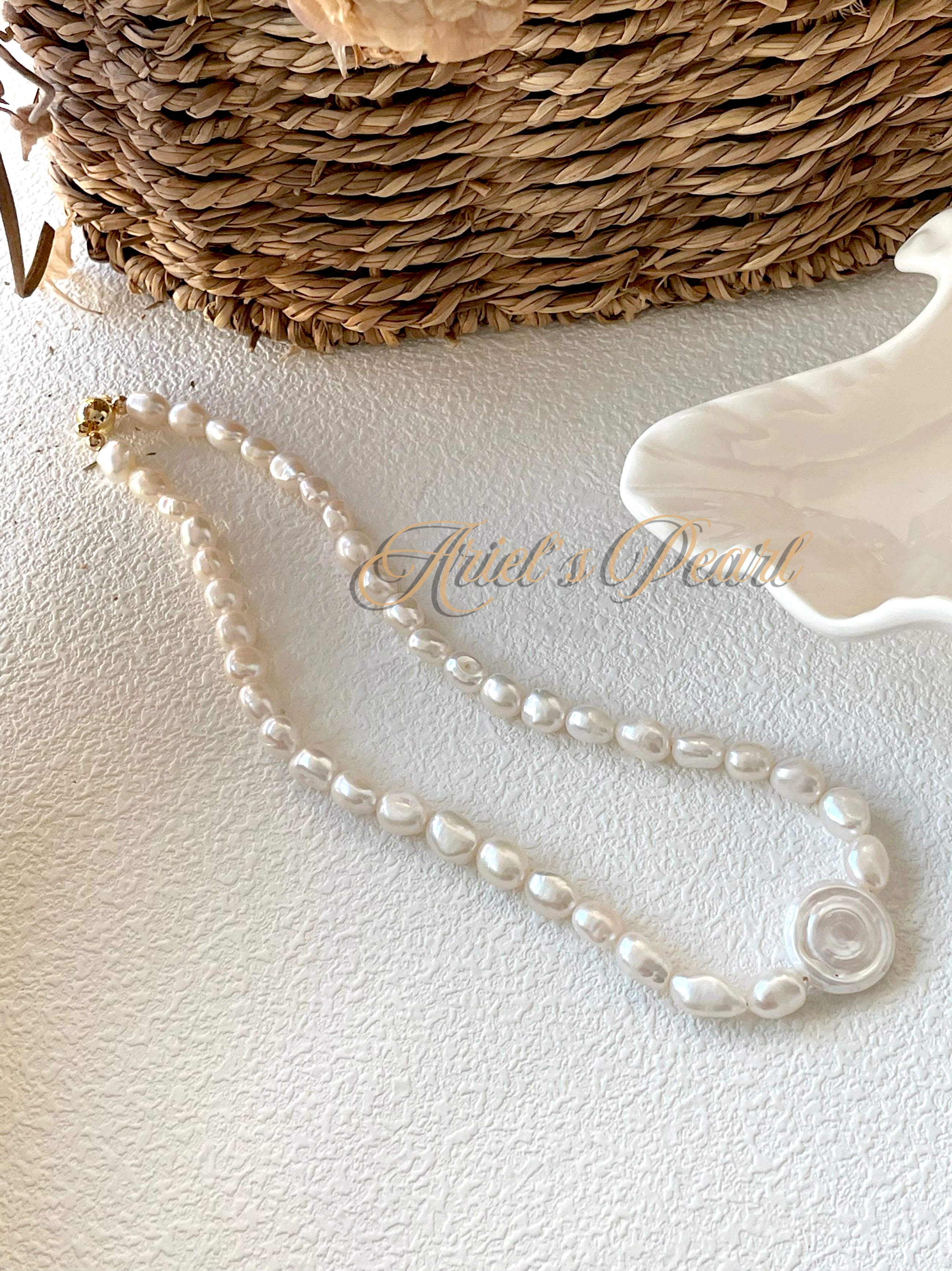 Baroque Beaded Pearl Necklace – Freshwater Pearls with Magnetic Metal Clasp