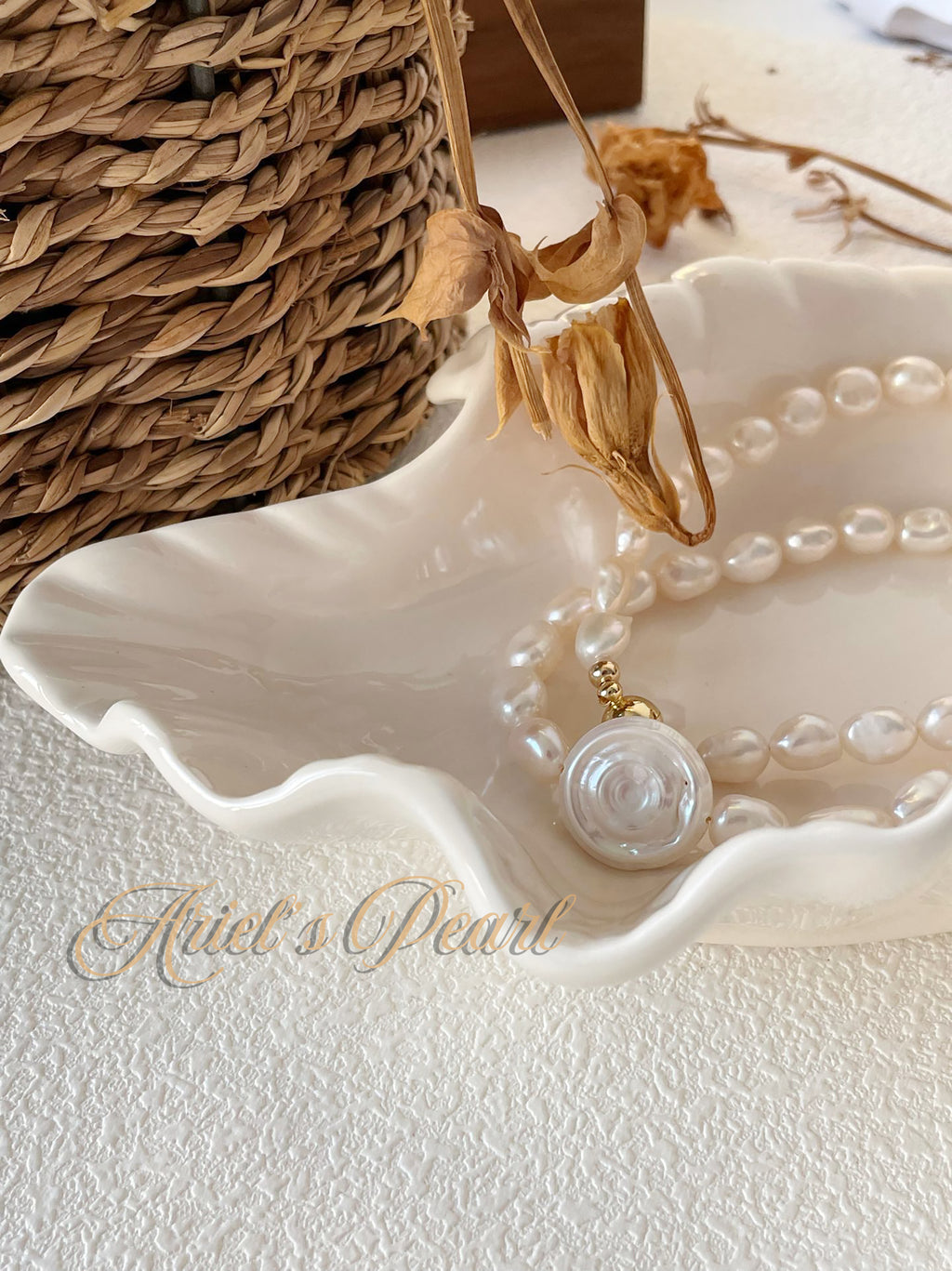 Baroque Beaded Pearl Necklace – Freshwater Pearls with Magnetic Metal Clasp