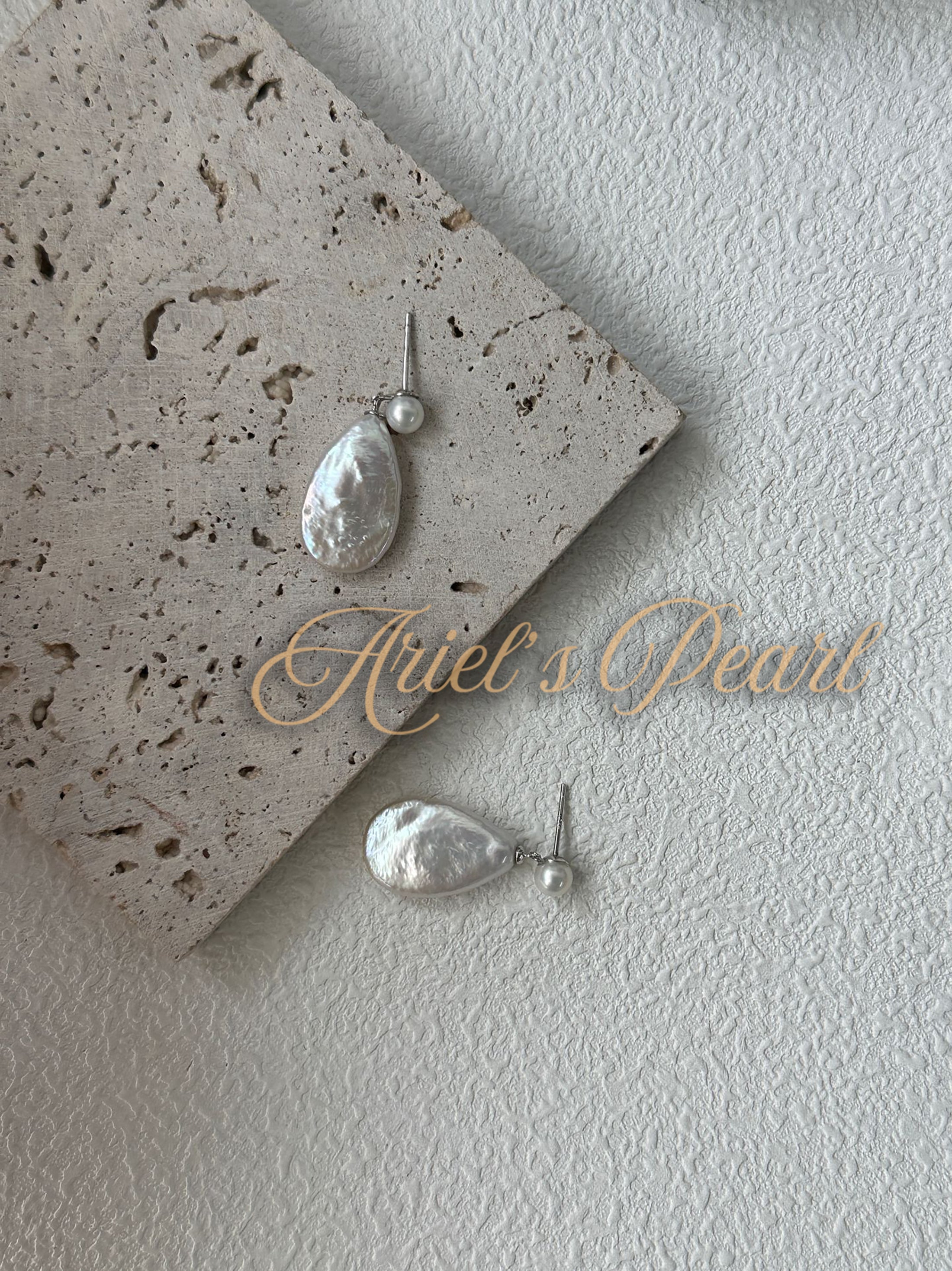 Baroque Pearl Drop Stud Earrings – Freshwater Pearls, S925 Sterling Silver