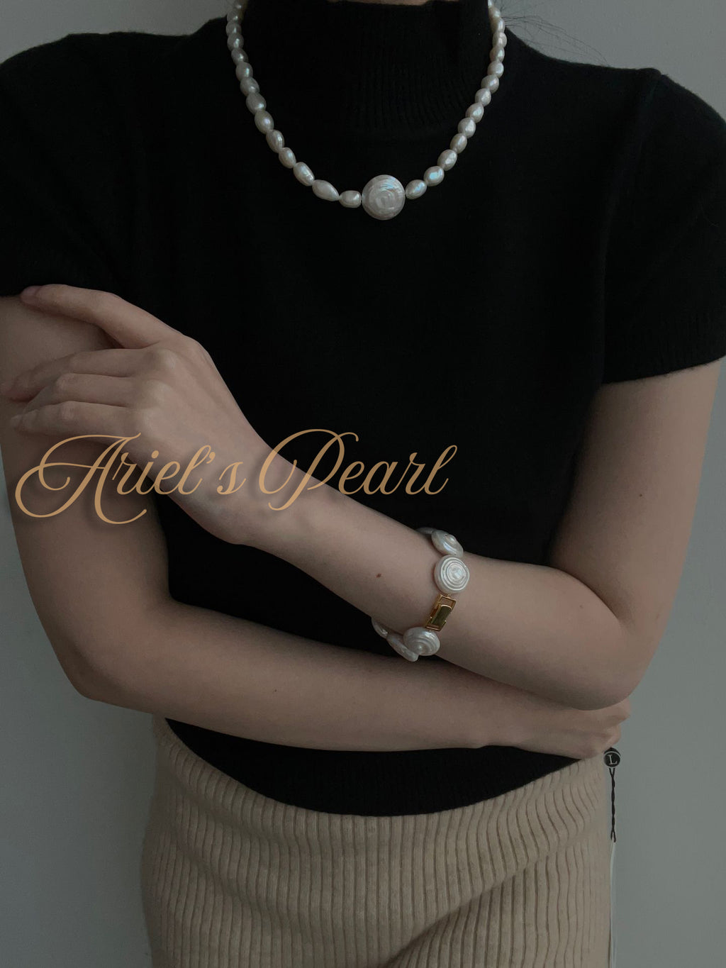 Baroque Beaded Pearl Necklace – Freshwater Pearls with Magnetic Metal Clasp