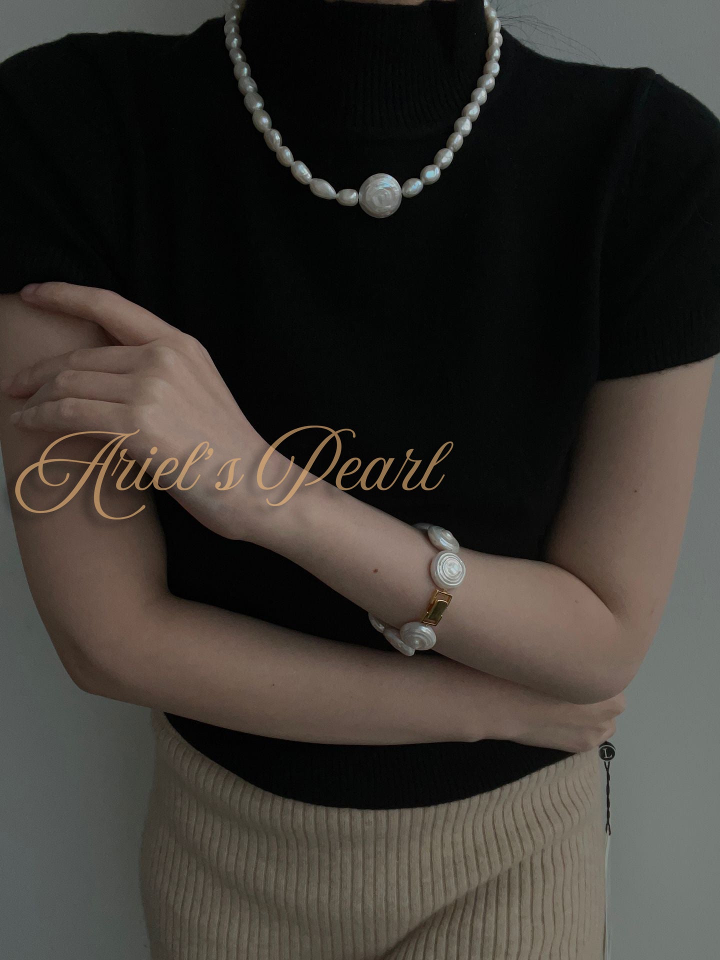 Baroque Beaded Pearl Necklace – Freshwater Pearls with Magnetic Metal Clasp