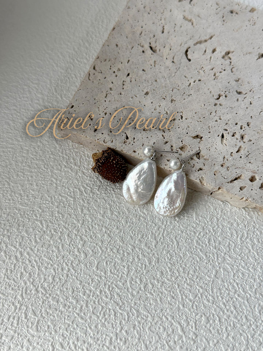 Baroque Pearl Drop Stud Earrings – Freshwater Pearls, S925 Sterling Silver