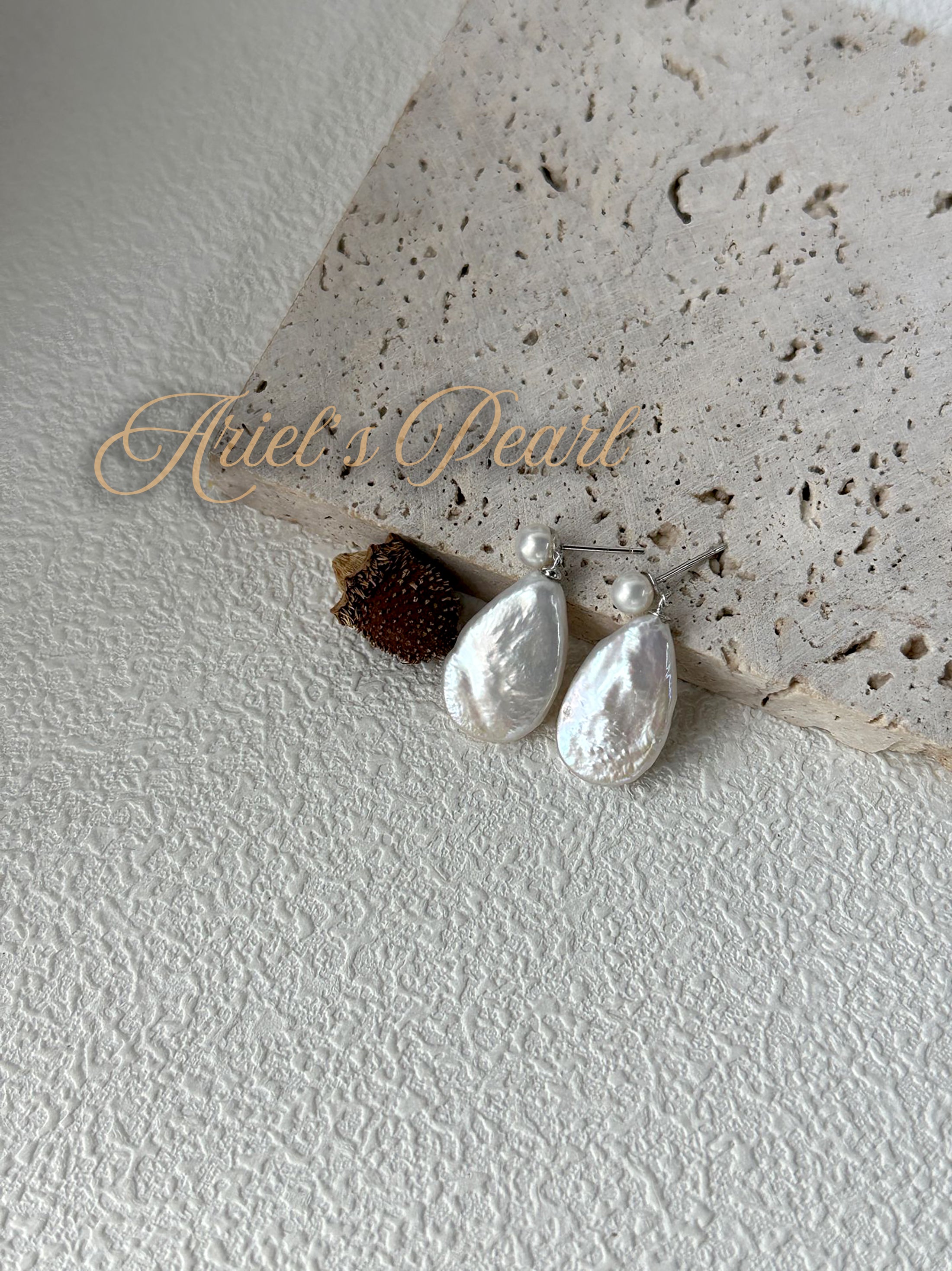 Baroque Pearl Drop Stud Earrings – Freshwater Pearls, S925 Sterling Silver