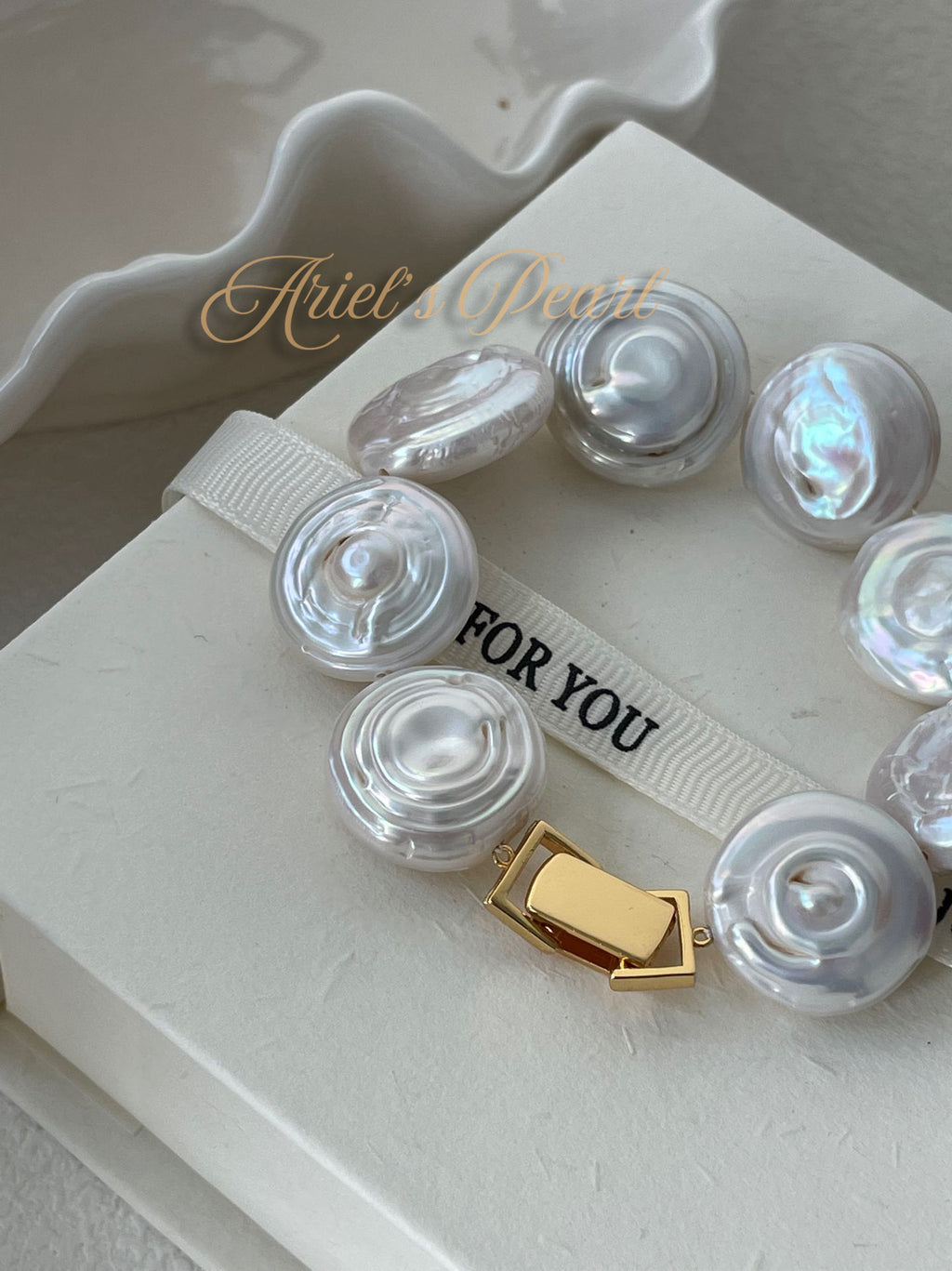 Modern Baroque Coin Pearl Bracelet – Freshwater Pearls, 18K Gold Vermeil Hardware