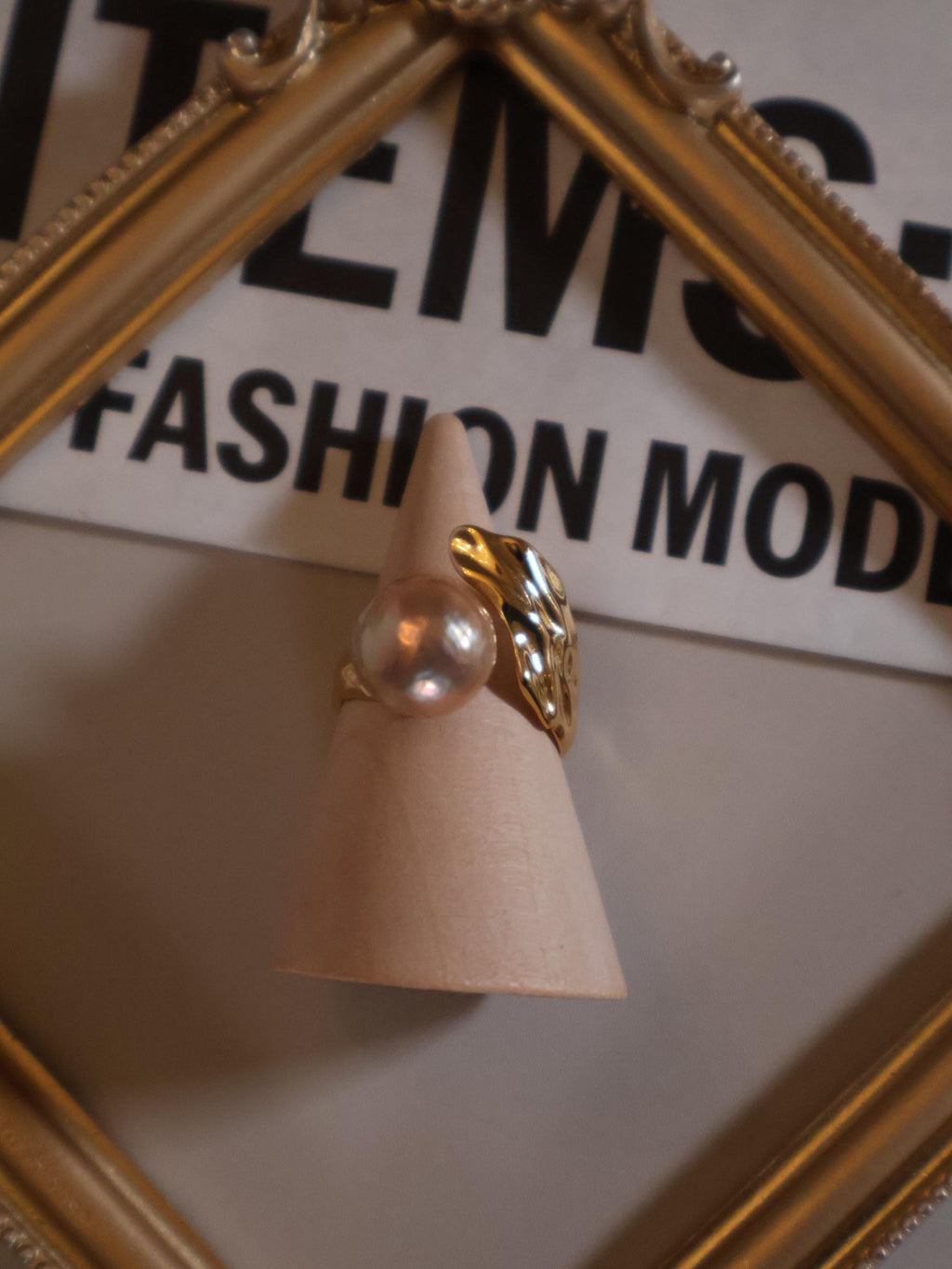 Baroque Pearl Leaf Ring – Freshwater Pearl, S925 Sterling Silver, Adjustable Fit