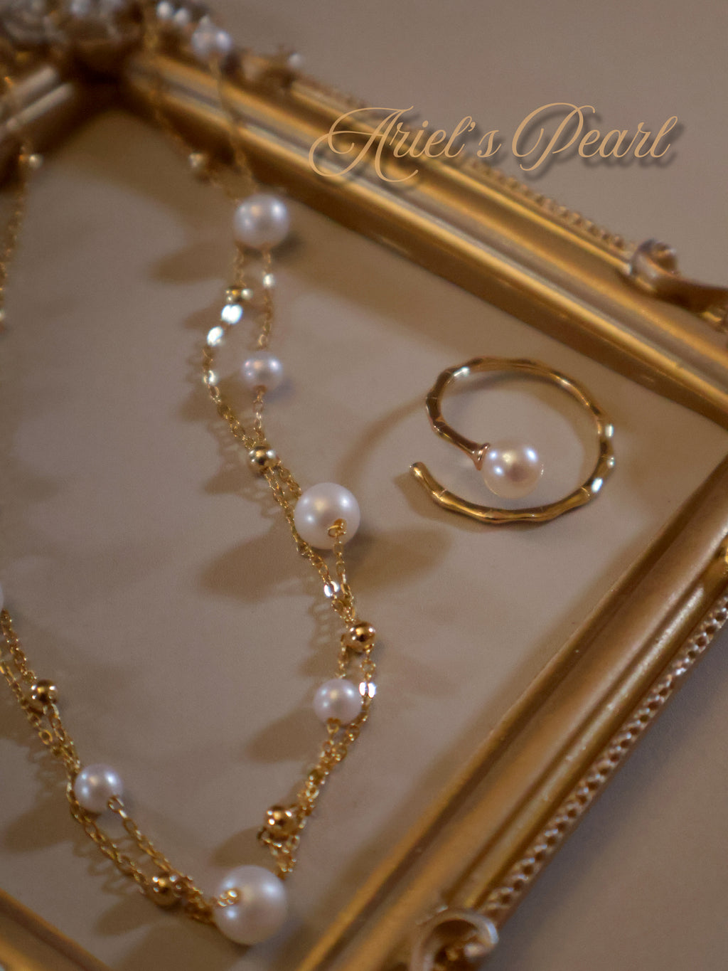 Layered Freshwater Pearl Necklace – Gold Plated 925 Silver Double Chain