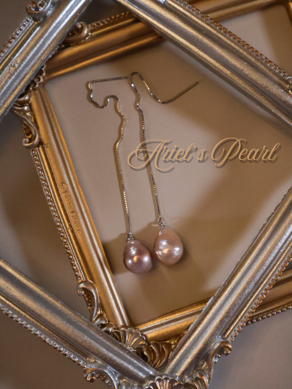 Freshwater Baroque Pearl Threader Earrings – Long Chain Drop in Sterling Silver