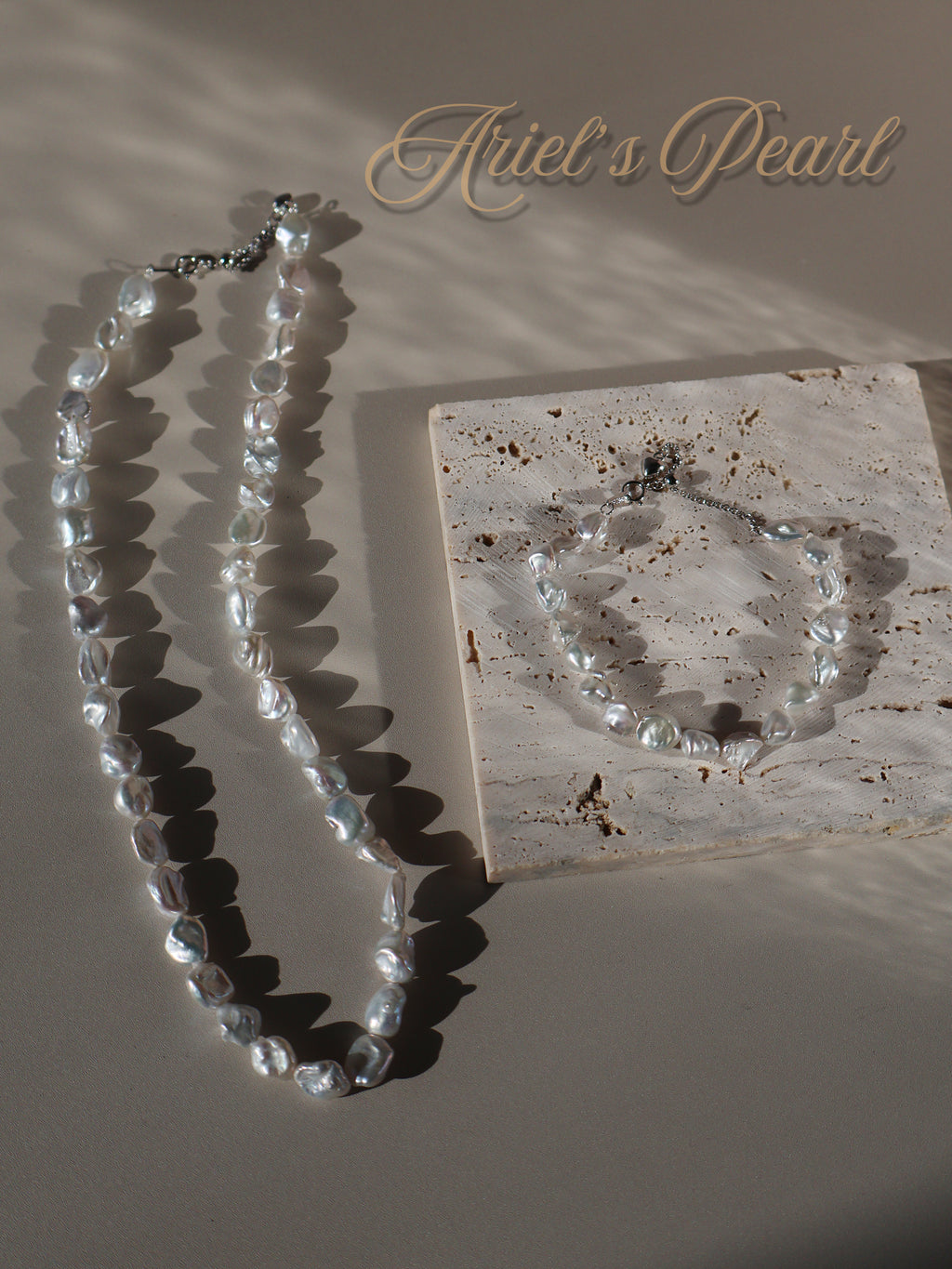 Keshi Baroque Pearl Bracelet – Freshwater Pearls with Adjustable 925 Sterling Silver Chain