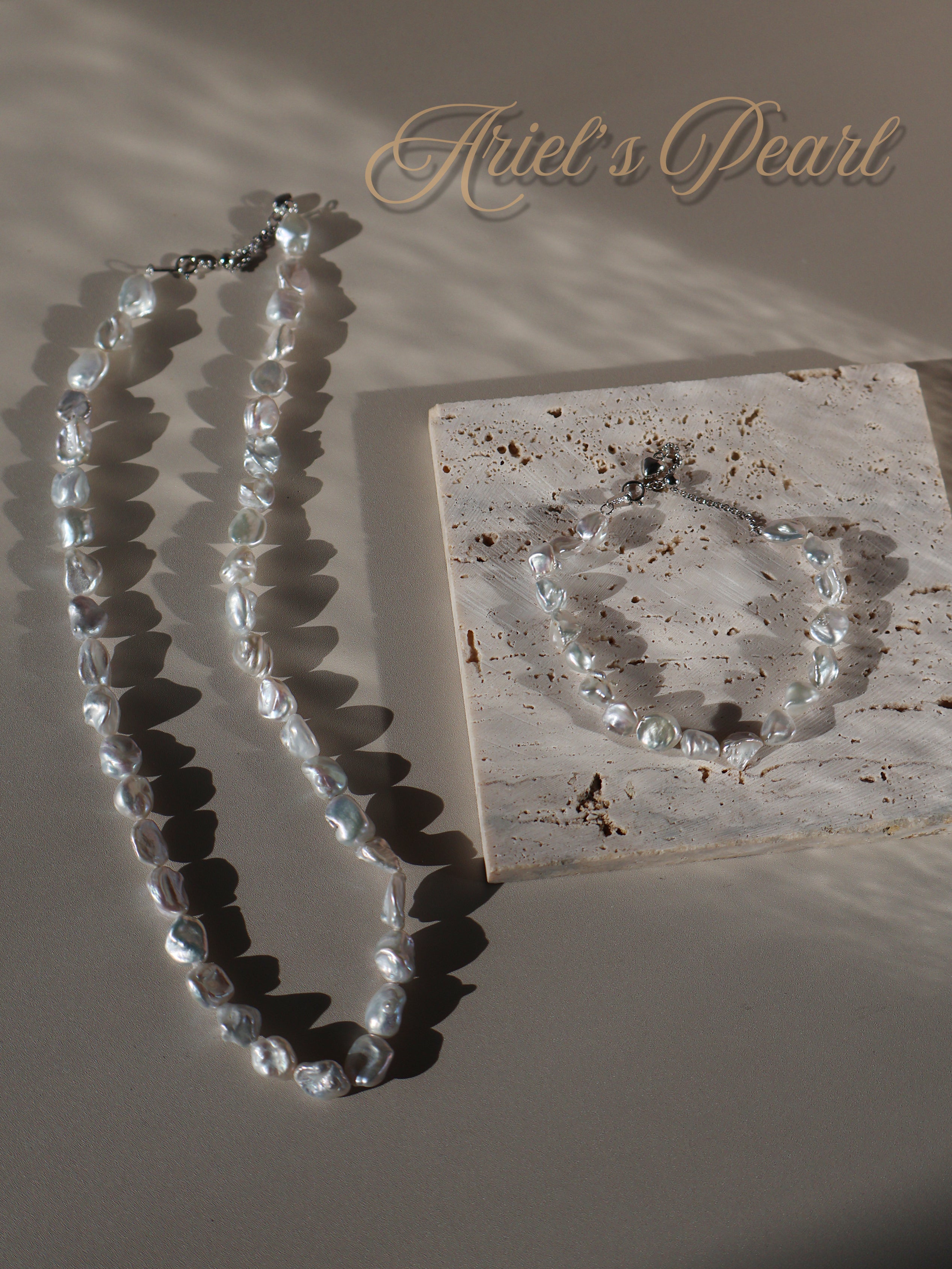 Keshi Baroque Pearl Bracelet – Freshwater Pearls with Adjustable 925 Sterling Silver Chain