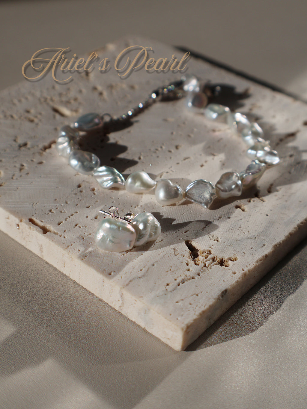 Keshi Baroque Pearl Bracelet – Freshwater Pearls with Adjustable 925 Sterling Silver Chain
