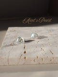 Sculptural Pearl Stud Earrings – Natural Keshi Pearls, 925 Sterling Silver