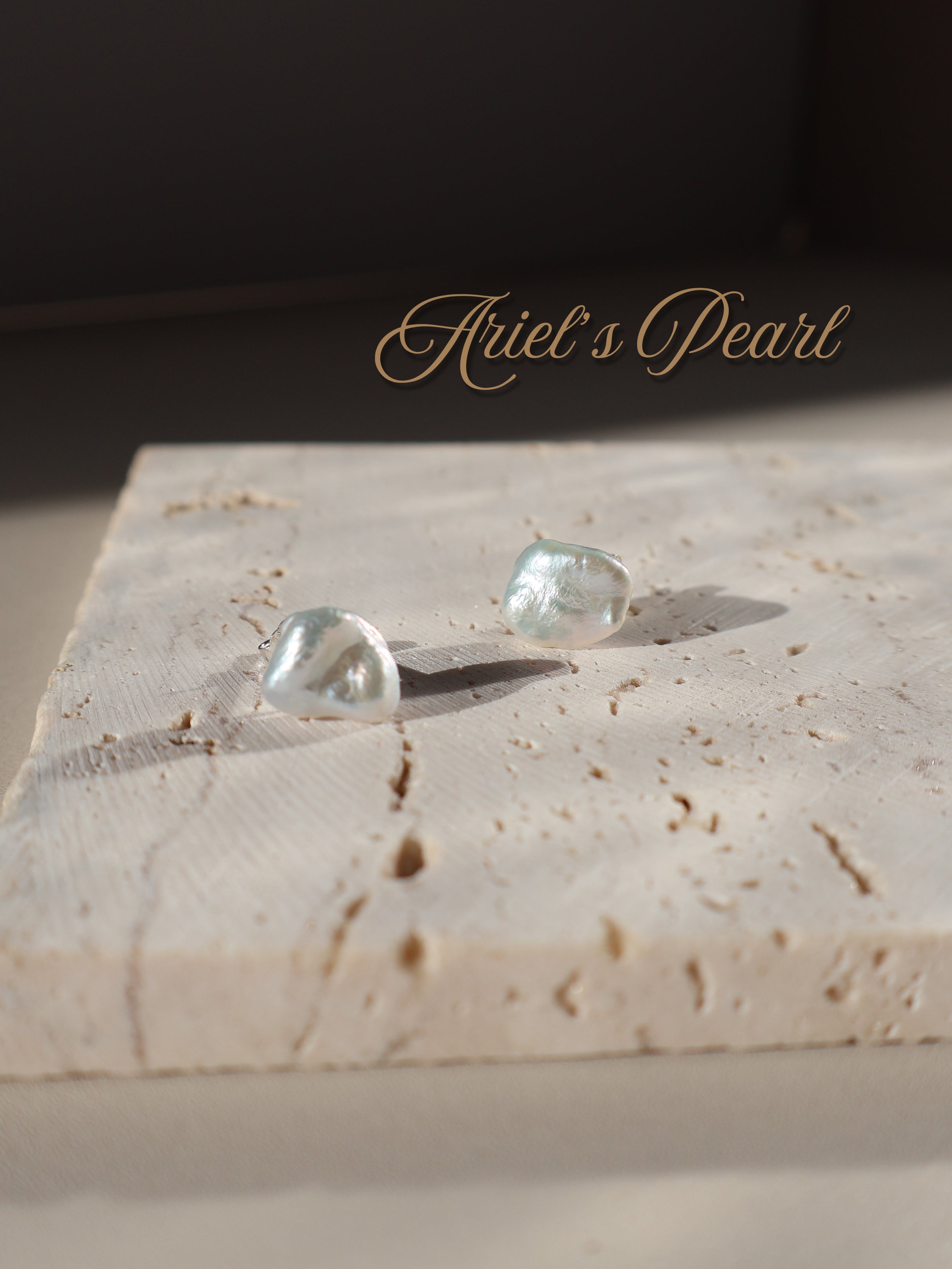 Small Sculpted Pearl Stud Earrings – Baroque Pearls in S925 Sterling Silver