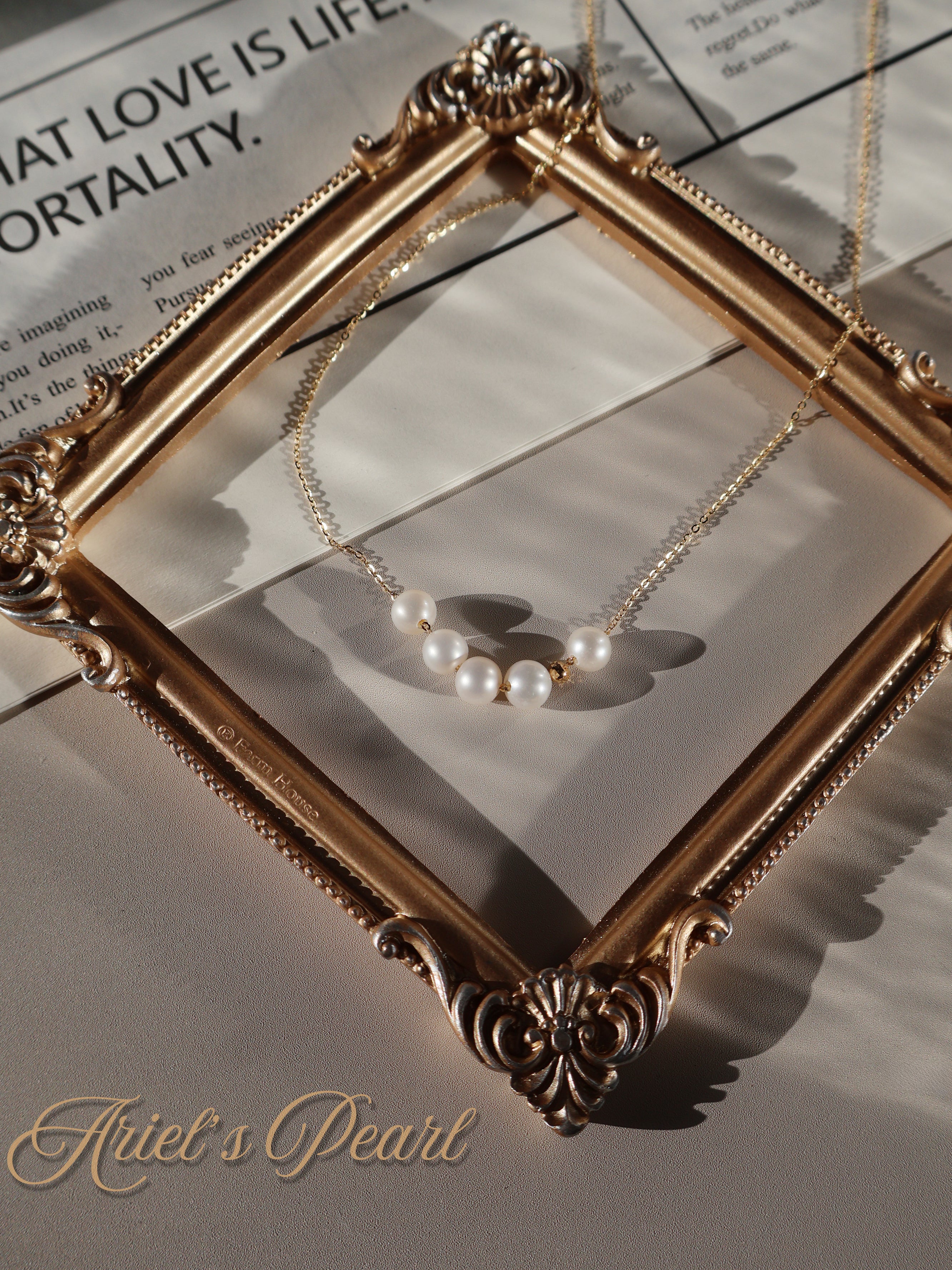 Pearl Bar Necklace – Freshwater Pearls in Sterling Silver