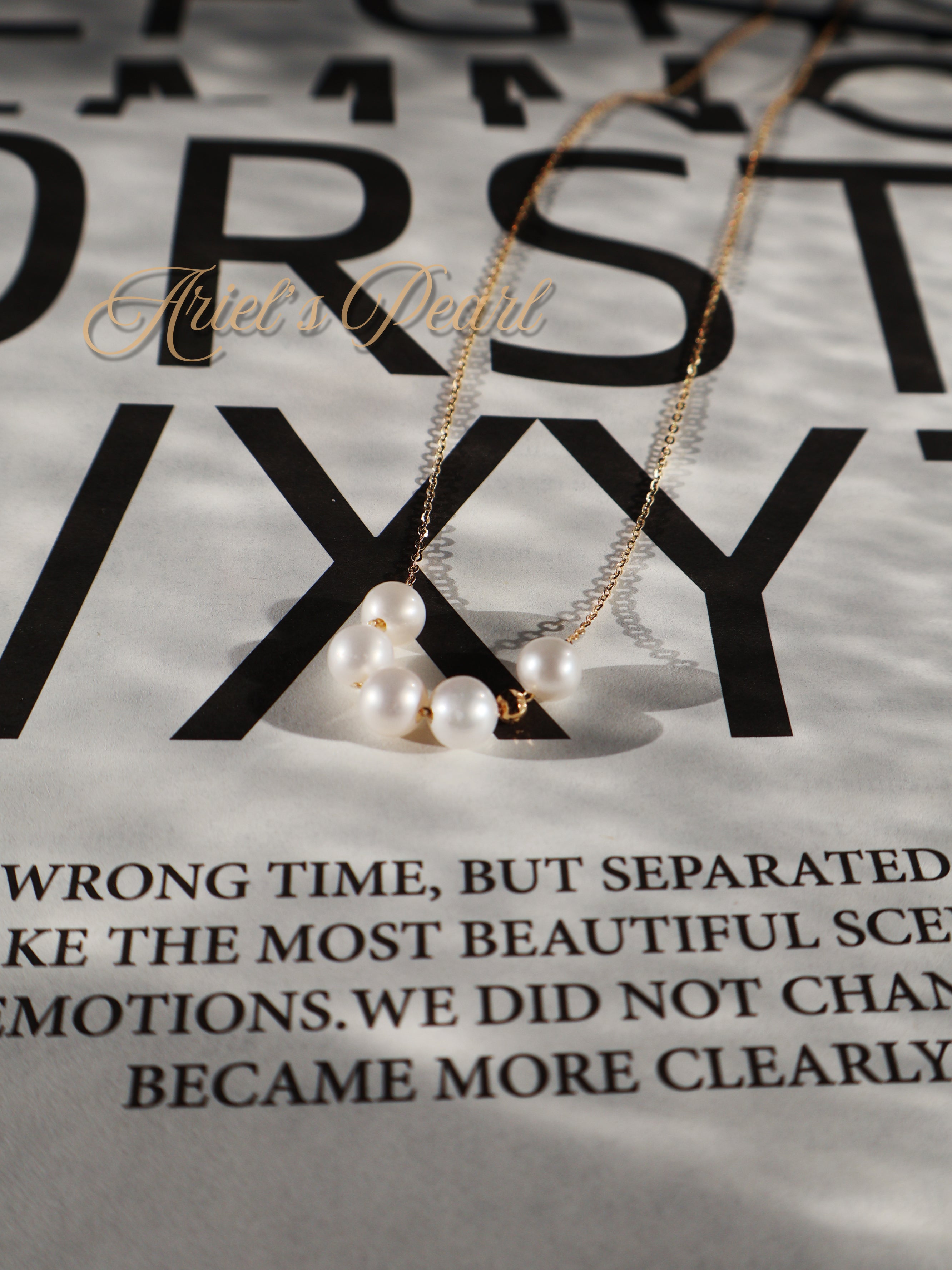 Pearl Bar Necklace – Freshwater Pearls in Sterling Silver