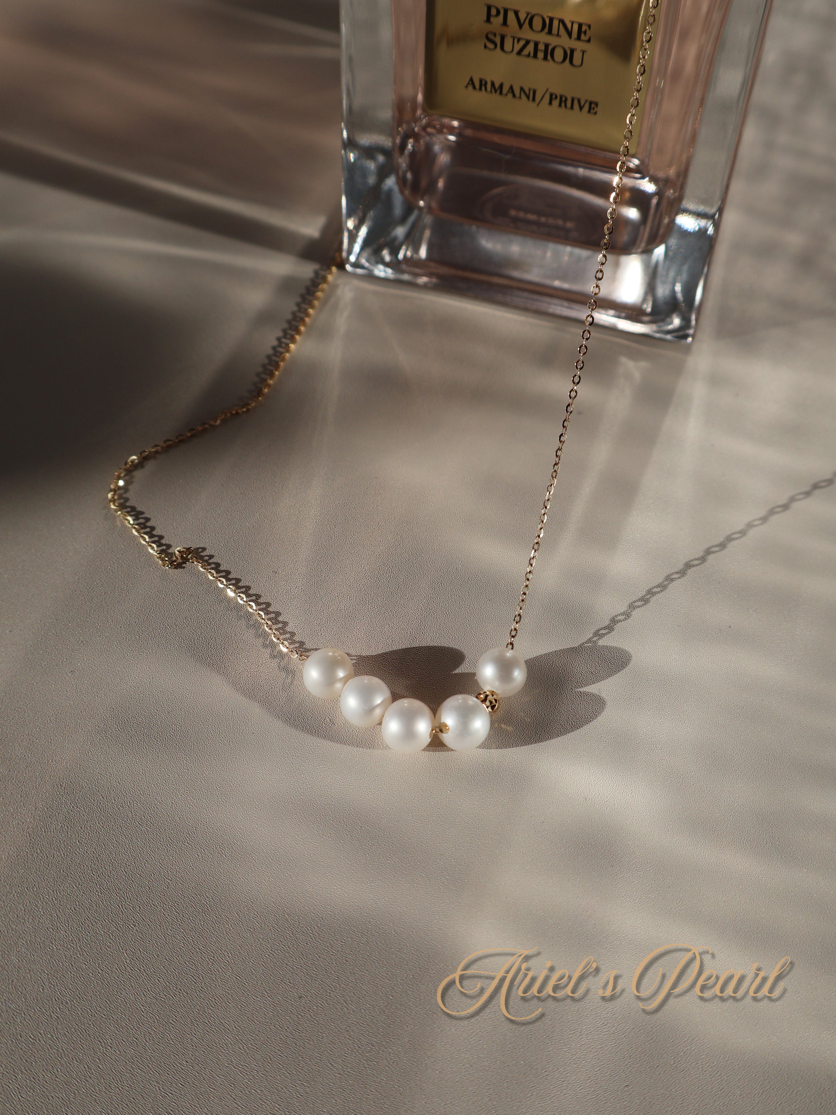 Pearl Bar Necklace – Freshwater Pearls in Sterling Silver