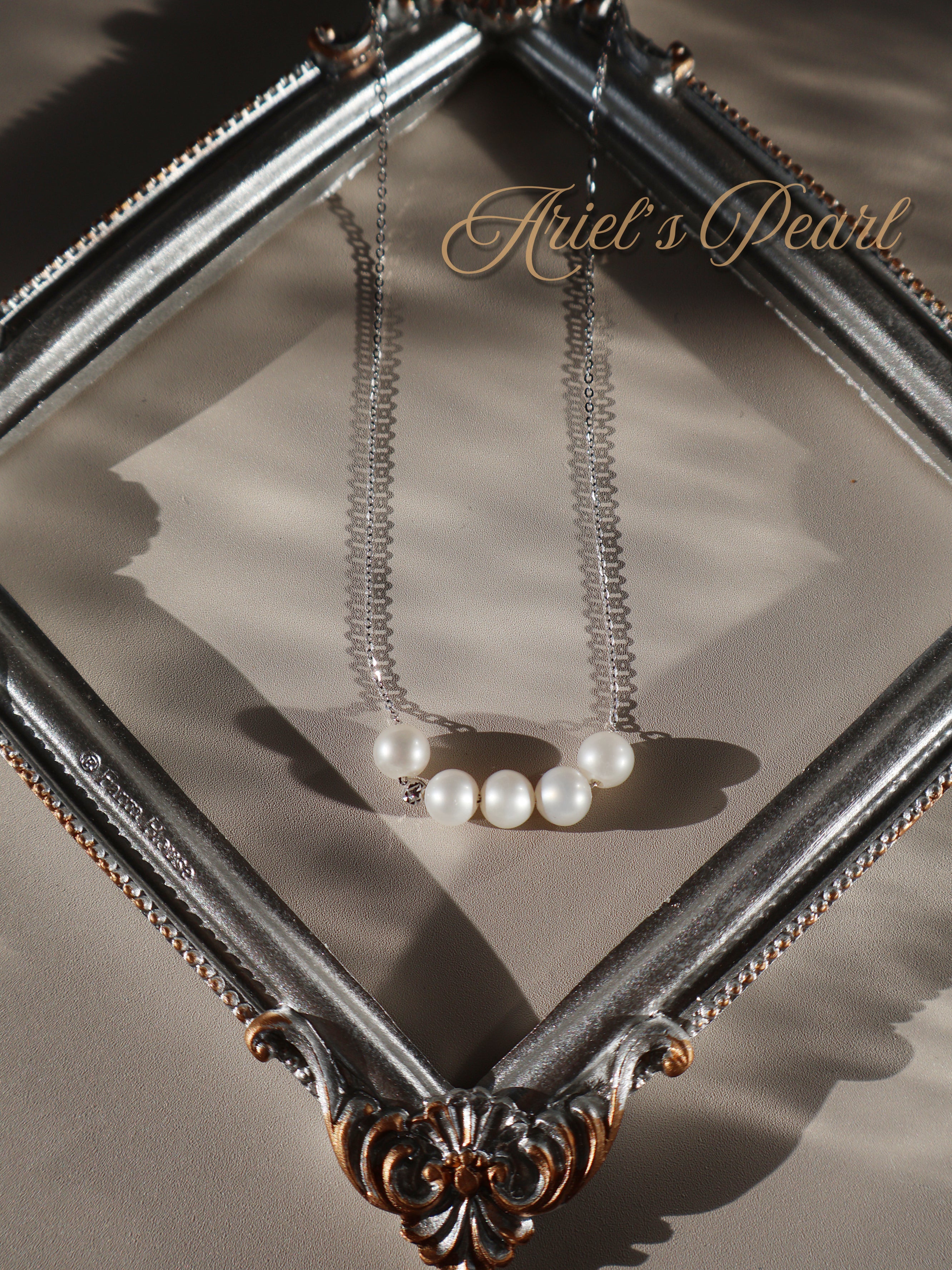 Pearl Bar Necklace – Freshwater Pearls in Sterling Silver