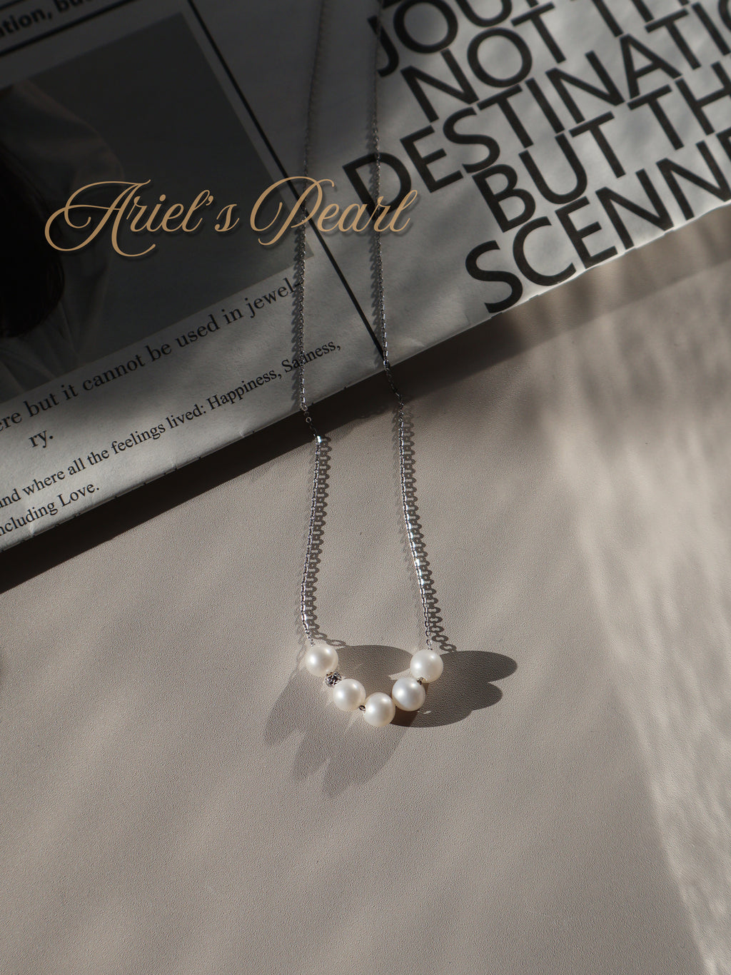 Pearl Bar Necklace – Freshwater Pearls in Sterling Silver