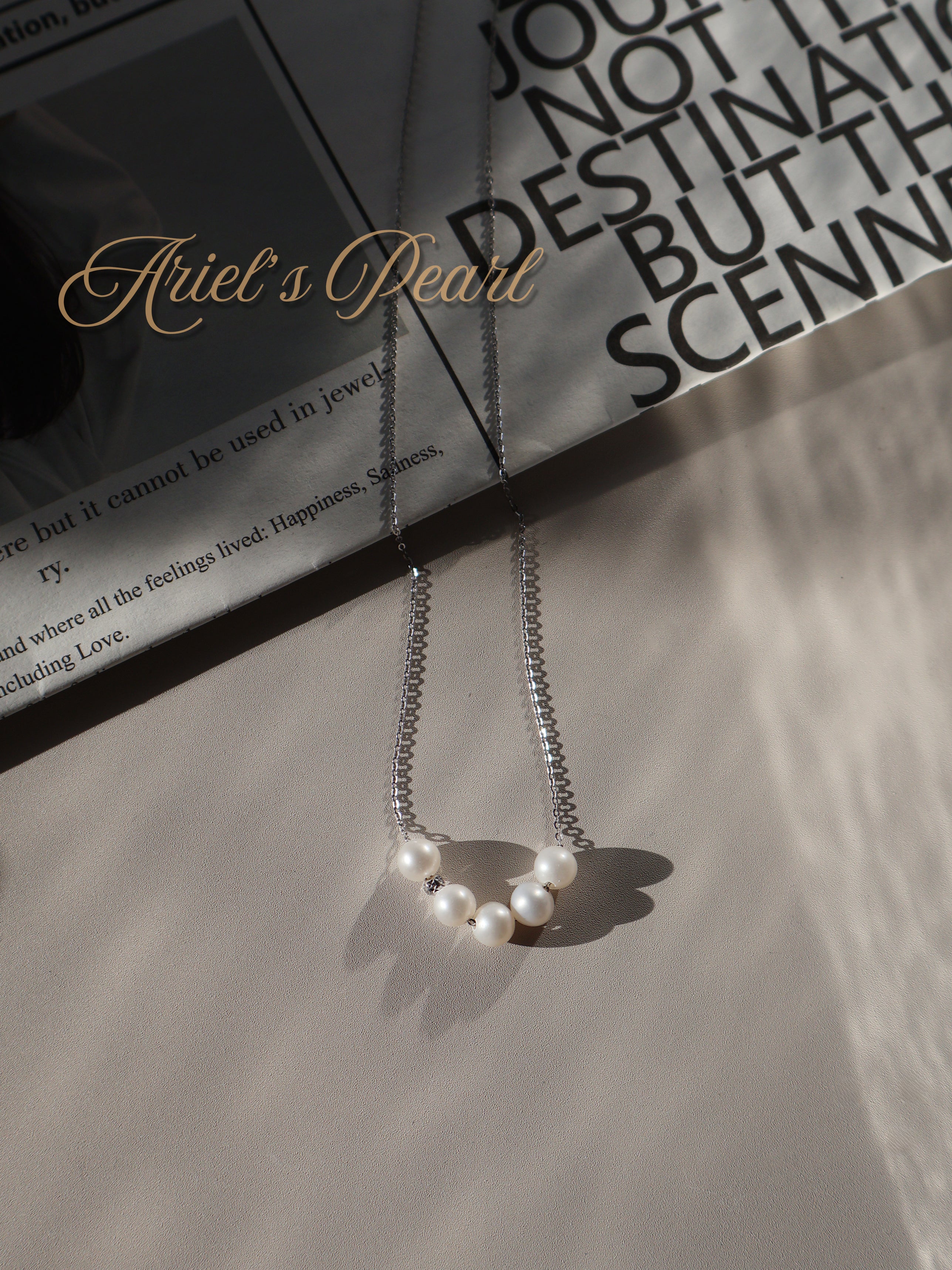 Pearl Bar Necklace – Freshwater Pearls in Sterling Silver