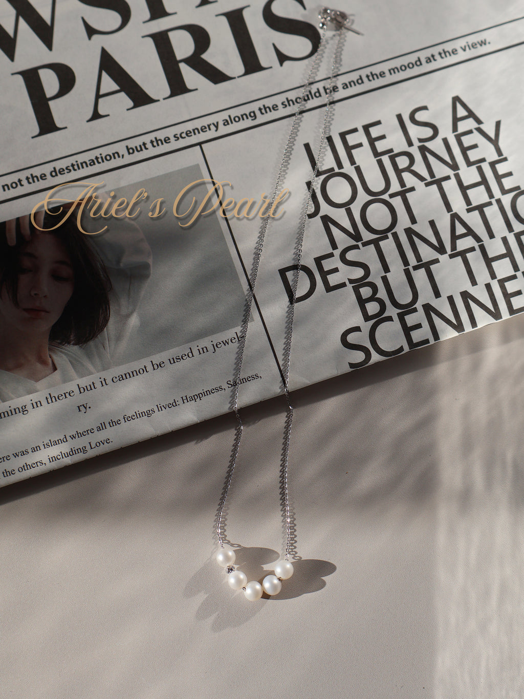Pearl Bar Necklace – Freshwater Pearls in Sterling Silver