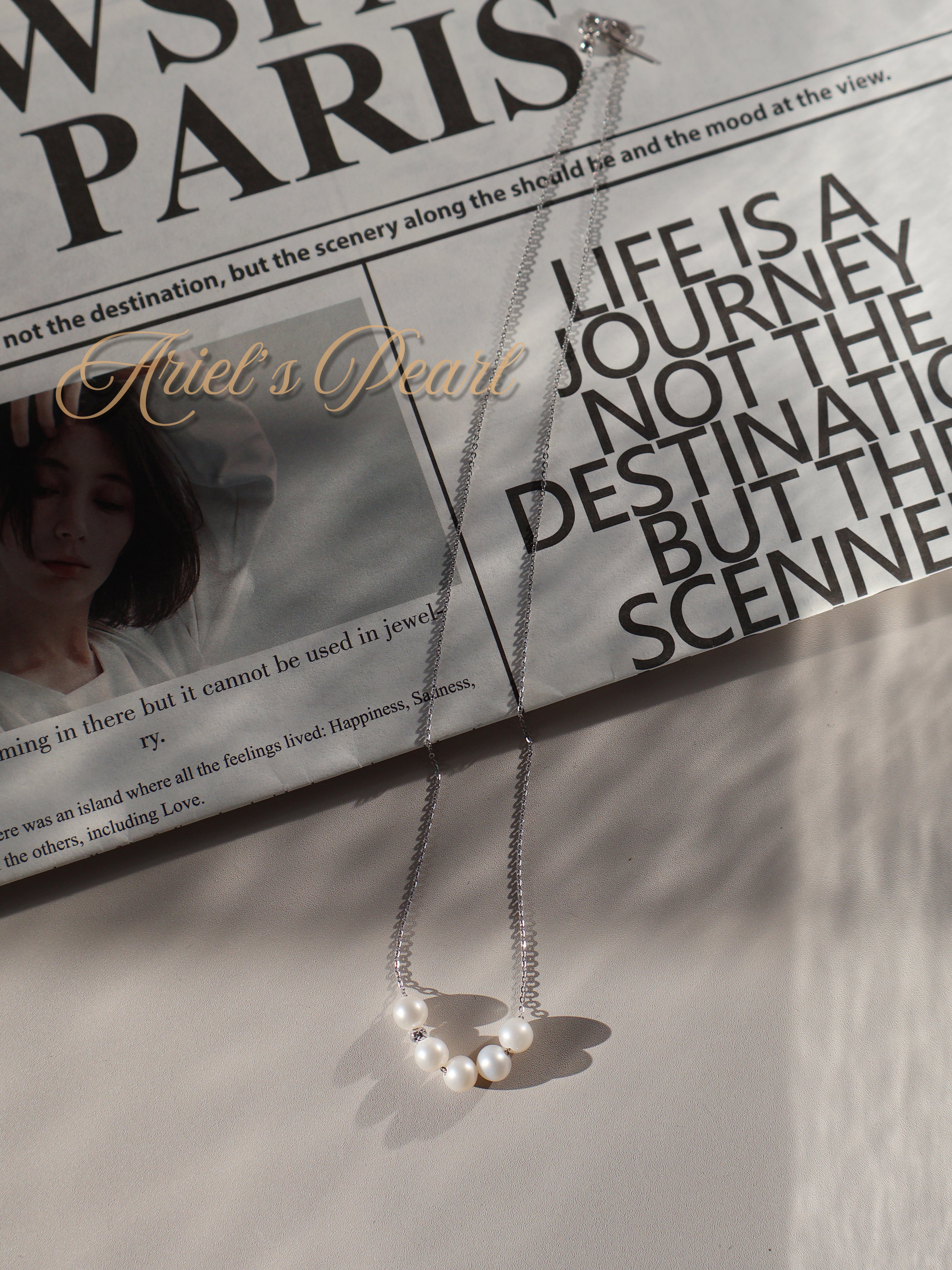 Pearl Bar Necklace – Freshwater Pearls in Sterling Silver