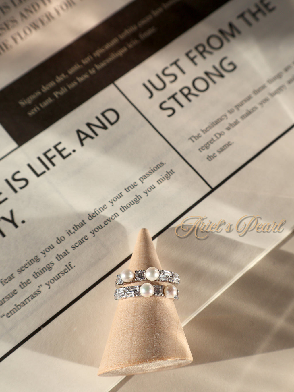 Double Band Pearl Cuff Ring – Sterling Silver with Freshwater Pearls