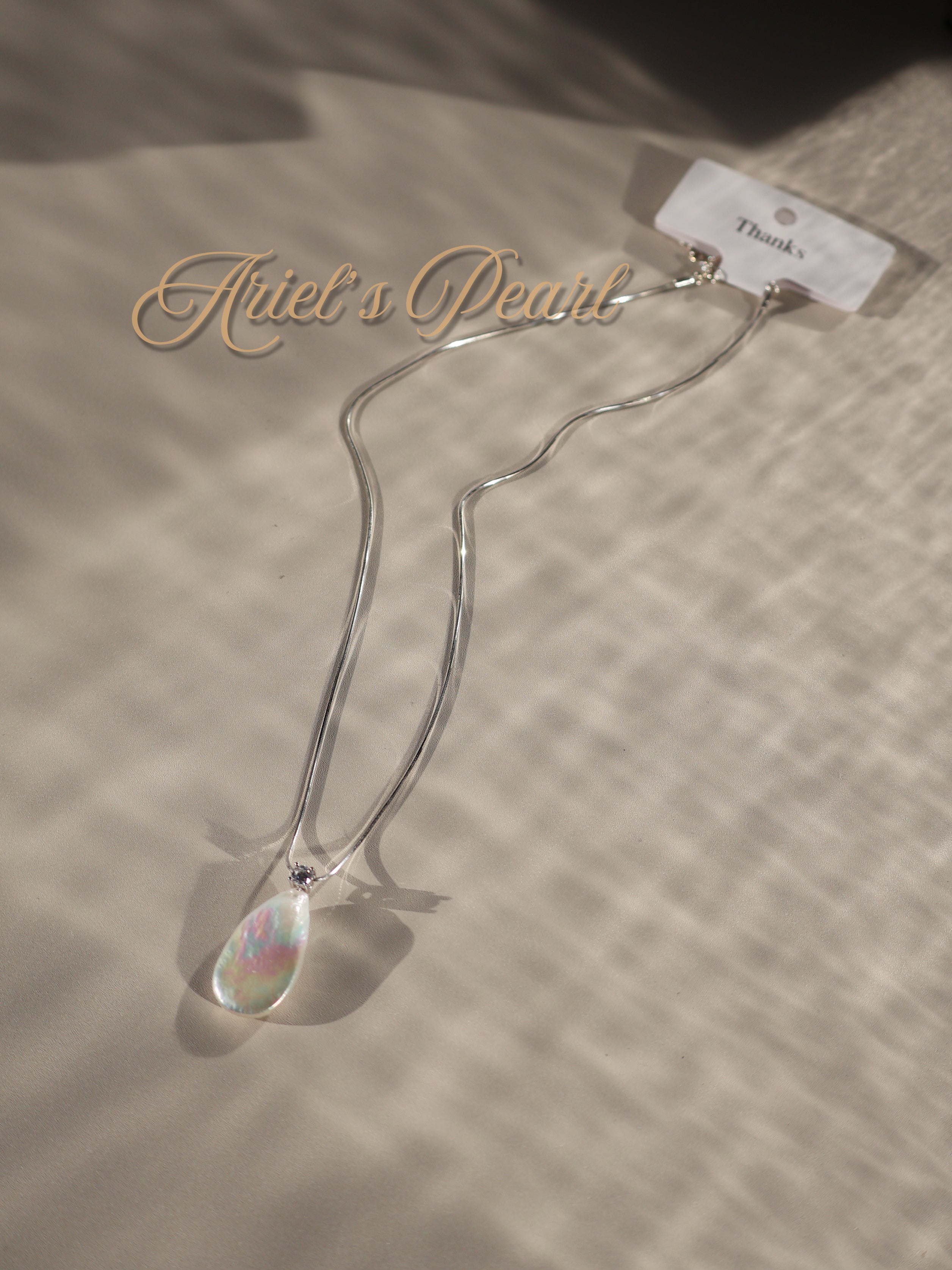 Modern Teardrop Pearl Pendant Necklace – Baroque Pearl on Sterling Silver Snake Chain