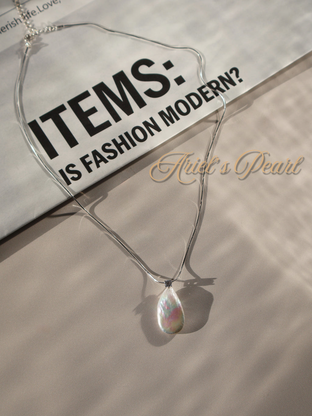 Modern Teardrop Pearl Pendant Necklace – Baroque Pearl on Sterling Silver Snake Chain