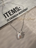 Modern Teardrop Pearl Pendant Necklace – Baroque Pearl on Sterling Silver Snake Chain