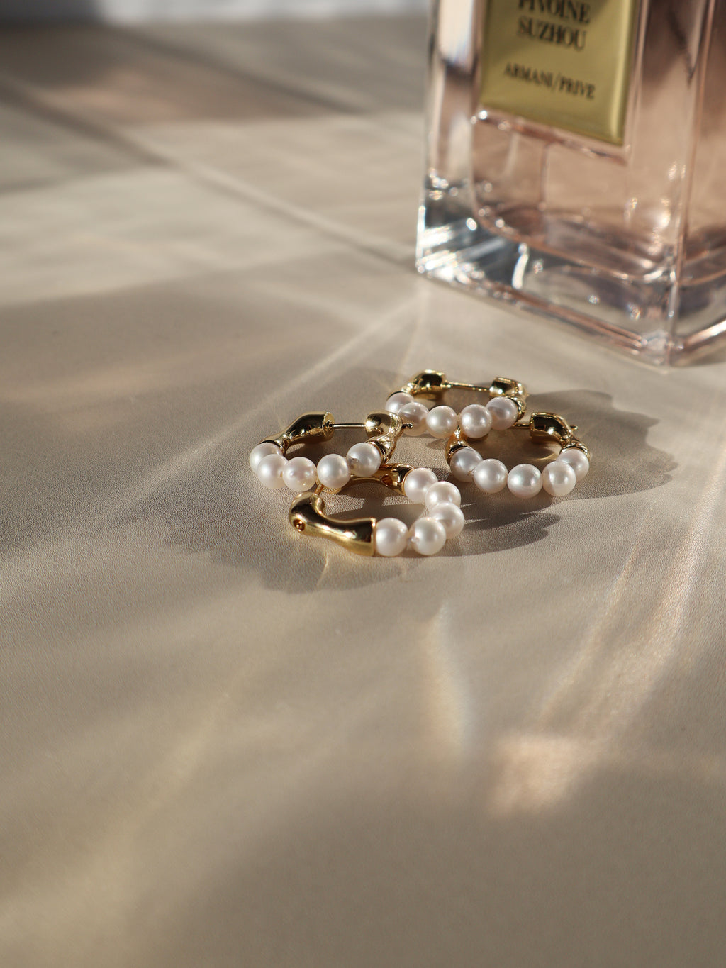 Pearl Huggie Hoop Earrings – Freshwater Pearls, Gold Vermeil Look