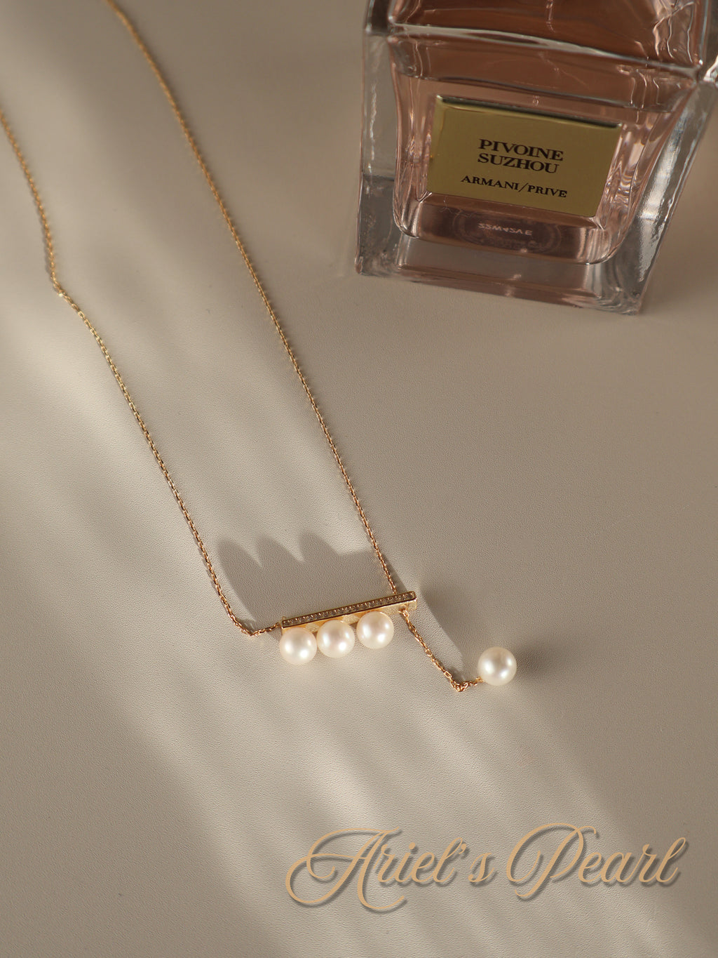 Pearl Bar Necklace – Asymmetrical Freshwater Pearls, Sterling Silver
