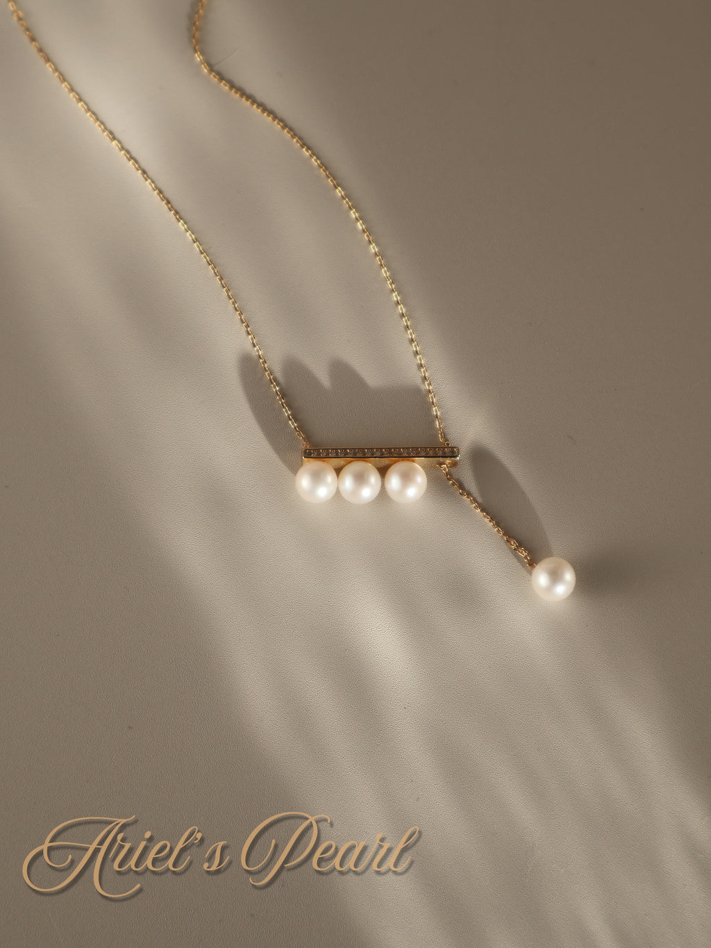 Pearl Bar Necklace – Asymmetrical Freshwater Pearls, Sterling Silver