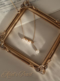 Pearl Bar Necklace – Asymmetrical Freshwater Pearls, Sterling Silver