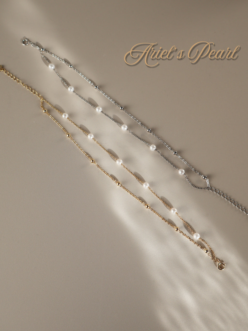 Layered Freshwater Pearl Bracelet - Sterling Silver Chain Bracelet
