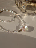 Petal Baroque Pearl Necklace - Beaded Freshwater Pearl Necklace with Statement Pendant