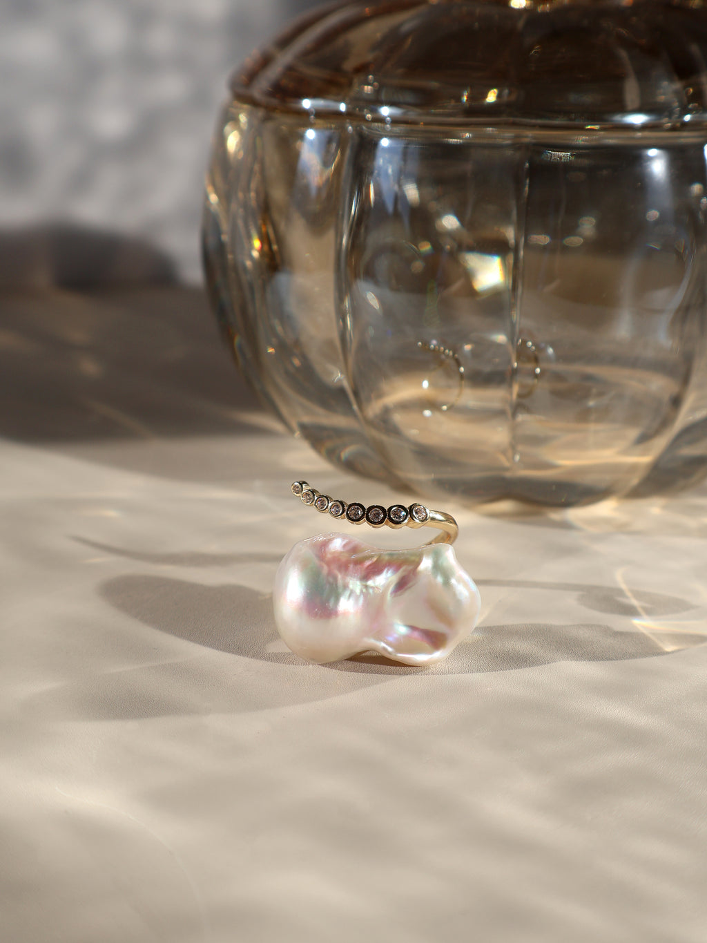 Statement Baroque Pearl Ring – Sterling Silver, Large Asymmetrical Freshwater Pearl