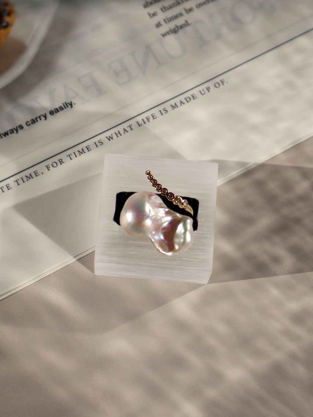 Statement Baroque Pearl Ring – Sterling Silver, Large Asymmetrical Freshwater Pearl