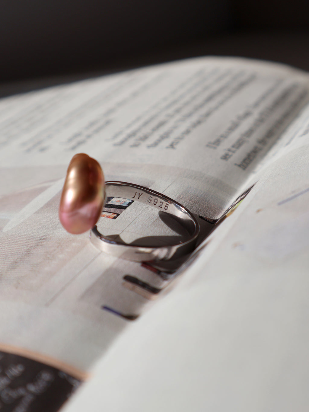 Pink Cloud Baroque Pearl Ring – Sterling Silver Open Ring