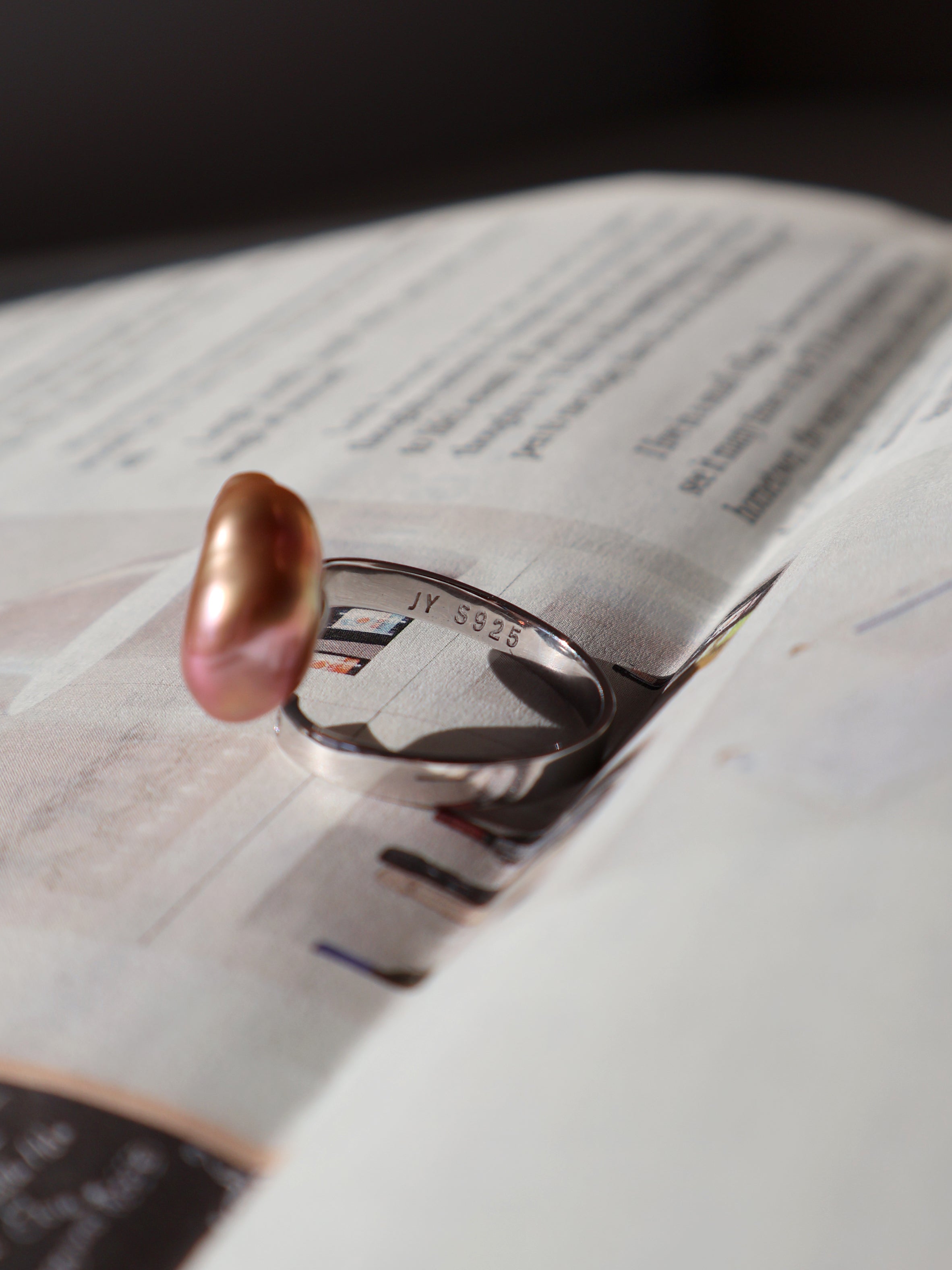 Pink Cloud Baroque Pearl Ring – Sterling Silver Open Ring
