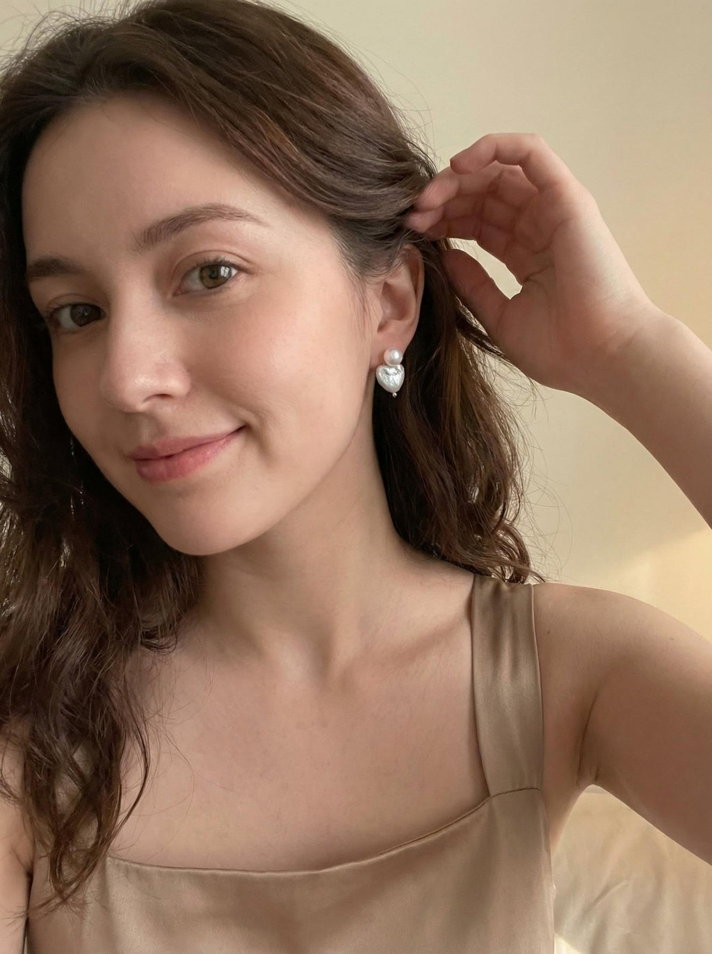Detachable Heart Baroque Pearl Earrings - Sterling Silver Convertible Pearl Studs